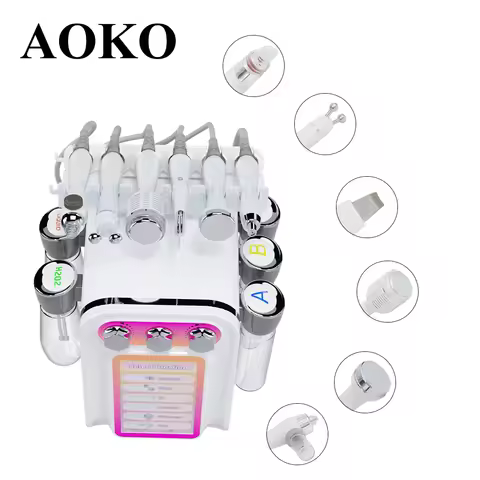 AOKO 6 in 1 Aqua Peeling H2O2 Facial Machine Hydro Water Dermabrasion Skin Scrubber Spray Peel Oxyge