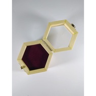 Wooden box ring box/ hexa dowry box/ 7 cm