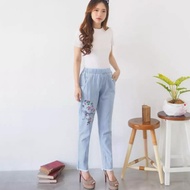 OS Ladies - - Celana Jeans / JEans Bordir / Celana Baggy / Celana Jogger / Celana Jeans Premium Bagg