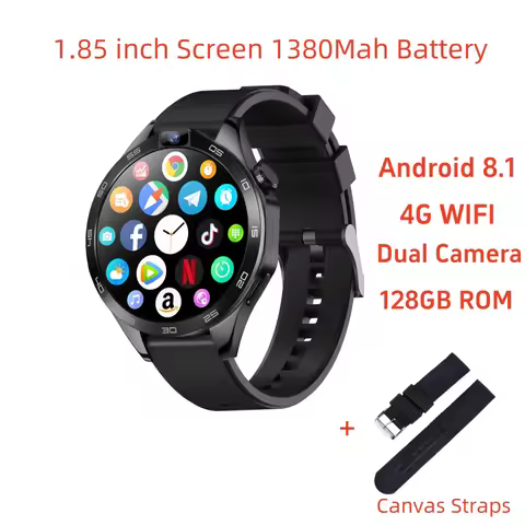 4G Android Smart Watch 4G SIM Card 4GB 128GB Android 8.1 System Dual Camera WIFI GPS 1.85" Screen PK