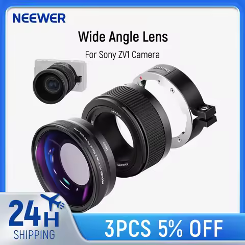 Neewer Wide Angle Lens For Sony ZV1 Camera 2-in-1 18mm HD Wide-Angle & 10x Macro Additional Lens wit