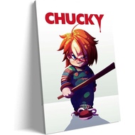 Chucky Canvas Wall Art Horror Movie Poster Living Room Bedroom Wall Decoration Gift EMXEE (24x36inch
