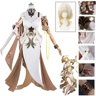 Game Honkai Star Rail Aglaea Cosplay Costume Wig Dress Headwear Amphoreus The Goldweaver Carnival Ha