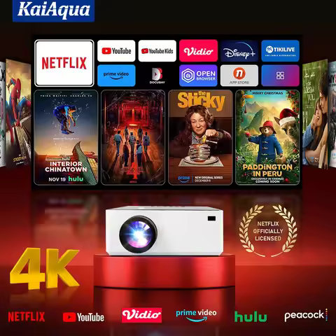 HT20 4K HD Native 1080P 350ANSI Android11 L018 Projector With Auto Keystone Correction Focus Wifi6 B