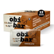 Obi Bar Chocolate - Natural Protein and Fiber Bar | Snack or Meal Replacement | Heart Healthy Oat Fi