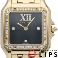 卡地亞 Panthère de Cartier MM 鑽石錶圈三件式鑽石 Panthère 腕錶 WJPN0044 附錶盒和保固卡 K18YG 女士腕錶 黑色 成色極佳 [全新]