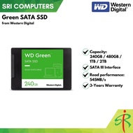 【จัดส่งในพื้นที่】พร้อมส่ง WD GREEN SSD (เอสเอสดี) 120GB 240GB 480GB SATA III 2.5” เหมาะสำหรับโน๊ตบุ๊คและเดสก์ท็อป รับประกัน 3 ปี