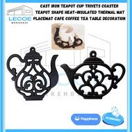 Cast Iron Teapot Cup Trivets Coaster Teapot Shape Heat-Insulated Thermal Mat Placemat Cafe Coffee Te