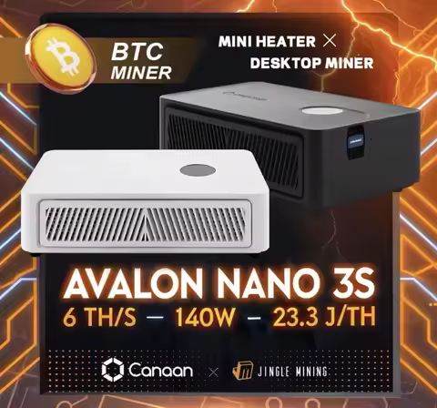 UC BUY 3 GET 2 FREE New Authentic Canaan Avalon Nano 3S 6TH/s with PSU BTC Bitcoin Solo Miner Black