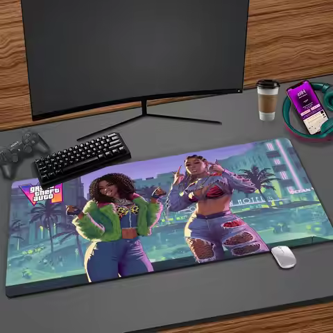 Rockstar Gta 6 Grand Theft Auto Mouse Pad Cartoon Lockedge Large Gaming Pad Computer Gamer Keyboard 