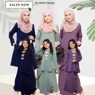 By Melia Design Baju Kurung Moden Riau IBU &amp; ANAK  Plain Kurung Sedondon Ibu Anak Melur Anggun