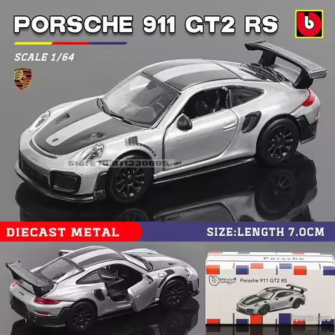 Bburago 1:64 Porsche 911 GT2 RS LAMBORGHINI sian fkp 37 Mustang GT500 Car Model Collection Kids Xmas