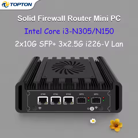 2x10G SFP+ Firewall Router Mini PC, Intel i3 N305 N150, 3x2.5G LAN, DDR5 NVMe, Support Proxmox pfSen