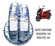 ยางนอก(IRC) IZ-Ss GPX DRONE เบอร์เดิมติดรถ หน้า100/90-14,หลัง110/70-14(อะไหลแต่งGPX DRONE)