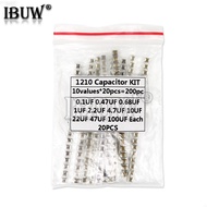 Capacitors 20 Set of 1210 SMD 100 Values*20 Pieces 100nF~100uF diy yna8 Values*