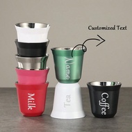 1pc Personalized Stainless Steel Espresso Cup Double Wall Insulated Coffee Mug 80ml/160ml/250ml Doub