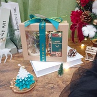 聖誕樹蠟燭×永生聖誕樹LED玻璃罩 交換禮物盒/星空黑/附燭台、燈