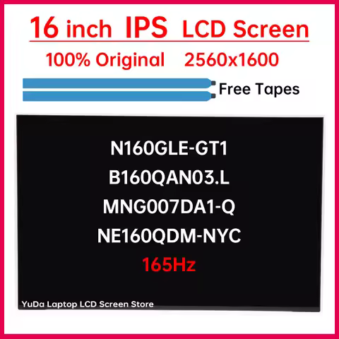 16 Inch 165Hz LCD Screen NE160QDM-NYC B160QAN03.L MNG007DA1-Q N160GLE-GT1 Display Panel Matrix Repla