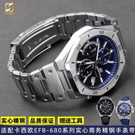 手表带 Genuine original suitable for casio Casio Edifice EFB-680 series business solid stainless steel metal watch strap accessories