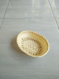 piring Keranjang kecil oval anyaman bambu hampers parcel souvenir lamaran snack