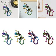 Dickly Gecko Figurine Gecko Wall Sculpture Metal Animal Statue Garden Fence Metal Gecko Yard Decorat