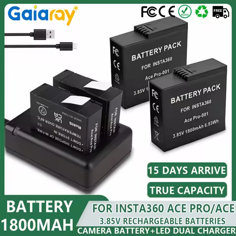 For Insta360 Ace Pro Ace Rechargeable Battery &LCD Dual Charger For Insta360 Ace Pro Battery Accesso