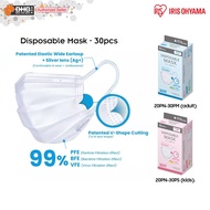 IRIS OHYAMA 30pcs/Box Disposable White Face Mask Earloop Type (3ply) Adult 20PN-30PM / Kids 20PN-30P