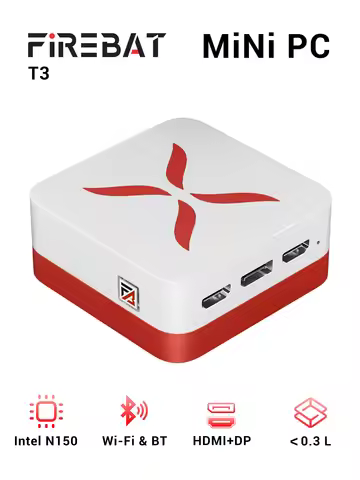 Firebat T3 Mini PC Intel Alder Lake N150 Windows 11 Pro Mini PC 12GB DDR4 M.2 512GB PCIe SSD WiFi 5 