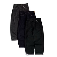 LEAOUTFIT-Thick Raw Denim Baggy Jeans Size 32 RAW DENIM BAGGY - LONG PANTS JEANS - RAW DENIM BALLOON