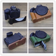 เคสกระเป๋ากล้องหนัง PU แบบครึ่งตัวสำหรับ Canon EOS R50เคสแข็งสำหรับป้องกัน EOSR50