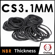 Ouling CS3.1mm Black NBR Nitrile Rubber O-Ring washer Sealing Ring