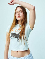 《🇰🇷พร้อมส่ง》MARDI MERCREDI- T Shirt flower Mardi (Free size/slim/crop) / Blossom / Univ