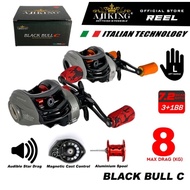 BC Ajiking Black Bull C Baitcasting Casting Fishing Reel Mesin Pancing (Max Drag 8kg) Left Handle joran pancing tenggiri