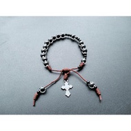 G609 CATHOLIC ROSARY BRACELET WORLD BALL MOTE 8MM