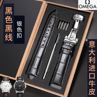 2024♙✠ XIN-C时尚4 for/Omega/watch strap is suitable for for/Omega/for/Omega/Seamaster Speedmaster Die Fei men and women leather strap 19 20mm