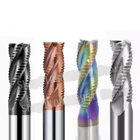 HRC55/HRC65/HRC70 3/4 Flutes Tungsten Steel Carbide Nano Coating Wave Blade Roughing Milling Cutter 