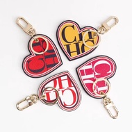 2021 Lovely PU Heart And Round CH Print Keyring Pendant Bag Accessories For Women