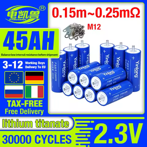 2.3v 45Ah 100% Original Lto 66160 Lithium Titanate Rechargeable Cell 12v 45ah Yinlong Battery Pack B