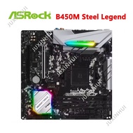 Used ASROCK B450M STEEL LEGEND Micro-ATX AMD B450 DDR4 3466+(OC)MHz M.2 USB3.1 New Max-64G Double Ch