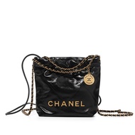 Chanel Black Quilted Calfskin Mini 22 Bag Gold Hardware, 2023