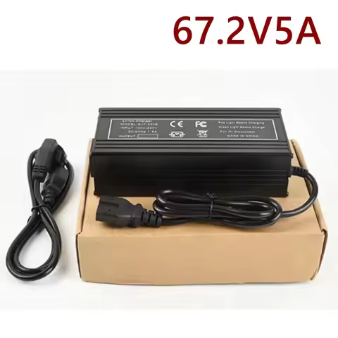 60V Fast Charger 67.2V/5A Charger For 16S 60V lithium Battery Charger GX16 Connector Strong Heat Dis