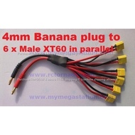 4mm Banana plug to XT60(Mx6) in parallel RC Battery Connector RC Converter Cable  Wires