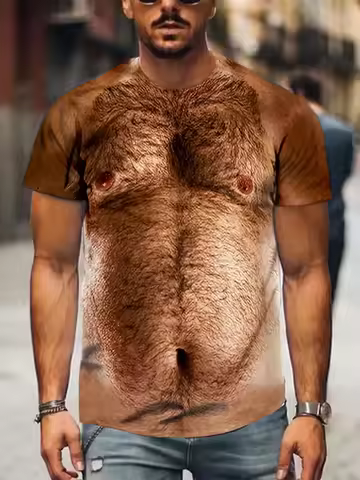 Summer Men's 3D T-Shirt Printing Full Body Printing Clothing Design Funny Pattern Casual Street Roun