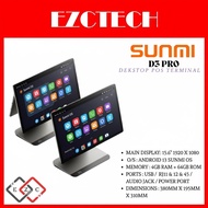SUNMI D3 PRO All in One Dekstop POS Touchscreen Terminal 15.6" inch (Dual Display, 4+64GB)