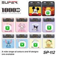 SUPER SP-112 B 10,000mah Eith Build In 4 Fast Charging Cable 3ni1 Power Bank