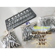 (50PCS+-) ALUMINIUM BLIND RIVET  Rivet Blind Rivet Nail 铆钉 /  Paku Rivet
