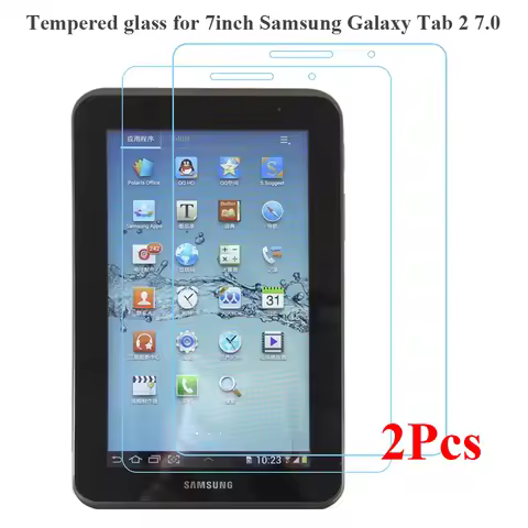 2PCs Screen Protectors for Samsung galaxy Tab 2 7.0 Model GT-P3100 HD 9H 0.3MM for 7.0Inch Samsung G