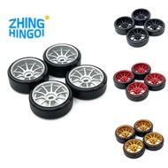 4Pcs Hard Plastic Drift Tire Tyre Metal Wheel Rim for Wltoys 284131 K969 K989 P929 Mini-Z 1/28 RC Ca