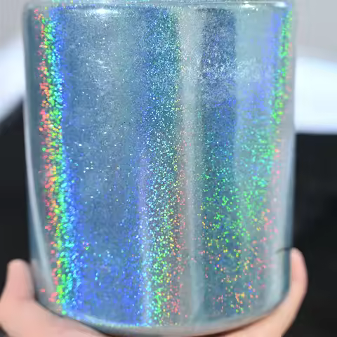 50g/Bag 0.2mm Holographic Laser Silver Glitter Powder 1/128 Manicure Shiny Sparkle Chrome Pigment Du