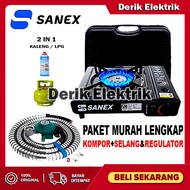 KOMPOR GAS 1 TUNGKU PORTABLE 2IN1 BISA GAS LPG 3KG DAN GAS KALENG PLUS SELANG REGULATOR